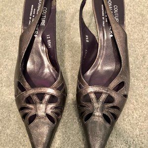 DonaldJ Pliner heels . Pewter color, 8.5N